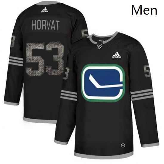 Mens Adidas Vancouver Canucks 53 Bo Horvat Black 1 Authentic Classic Stitched NHL Jersey